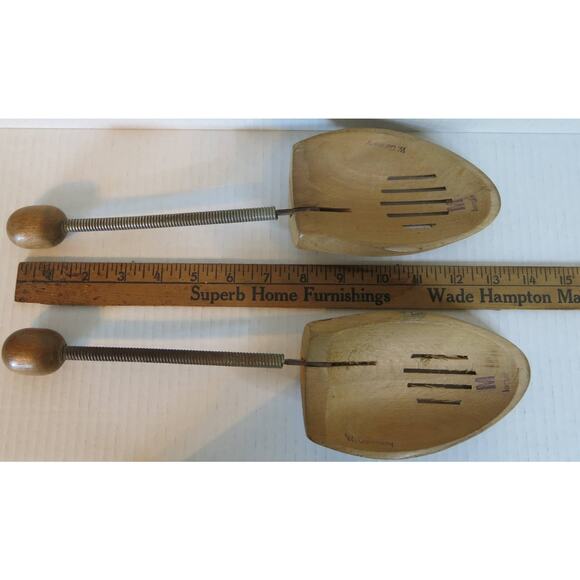 VINTAGE Shoe Trees Stretcher Pair Men's Wood Metal Size Large West Germany - Picture 12 of 13